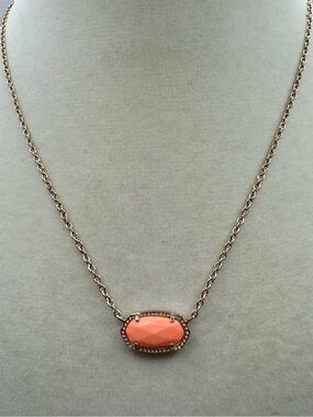 KENDRA SCOTT Bright Coral Rose Gold Tone Elisa Necklace